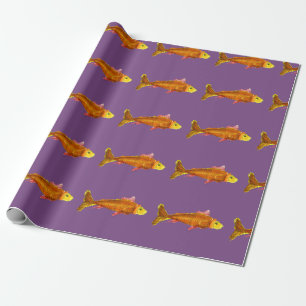 Papel de embrulho de peixe-dourado, cor de laranja