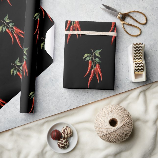 Papel de embrulho de Pimenta Vermelha Picante (Artesanato)
