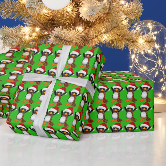 Papel de embrulho de pinguim de Natal (Feriados)