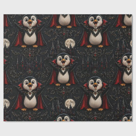 Papel de embrulho de pinguim vampiro aniversários 