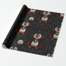 Papel de embrulho de pinguim vampiro aniversários