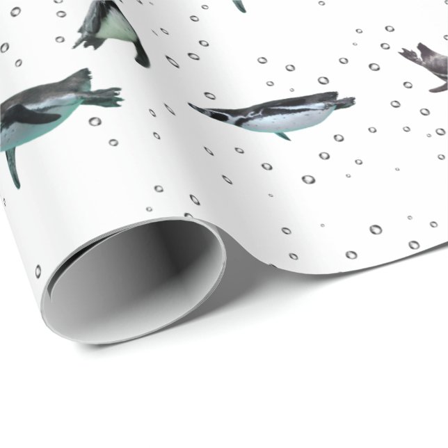 Papel de embrulho de pinguins borbulhantes (escolh (Ponta do rolo)