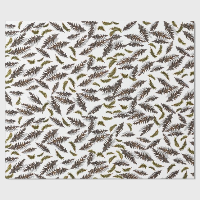 Papel de embrulho de pinha de inverno de férias br (Aberto)