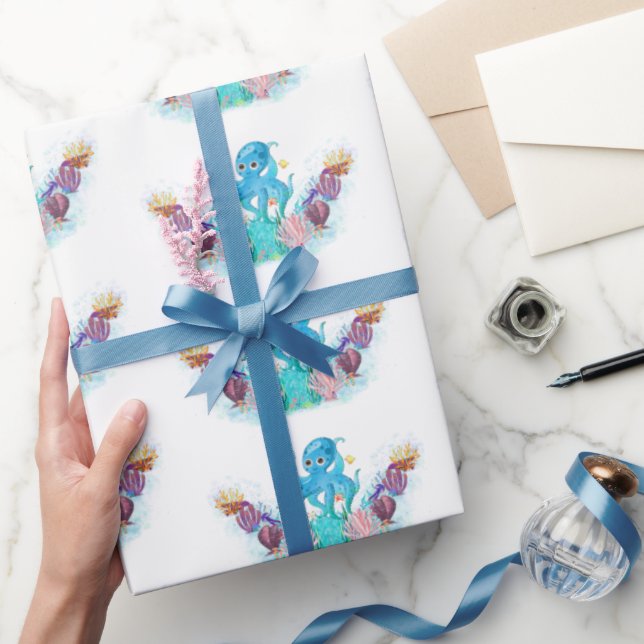 Papel de embrulho de polvo no Oceano Sea (Presentear)