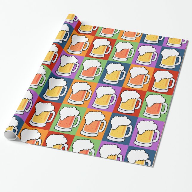 Papel de embrulho de Pop de arte para CERVEJA (Desenrolado)