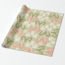 Papel de embrulho de presente Checker Leaf