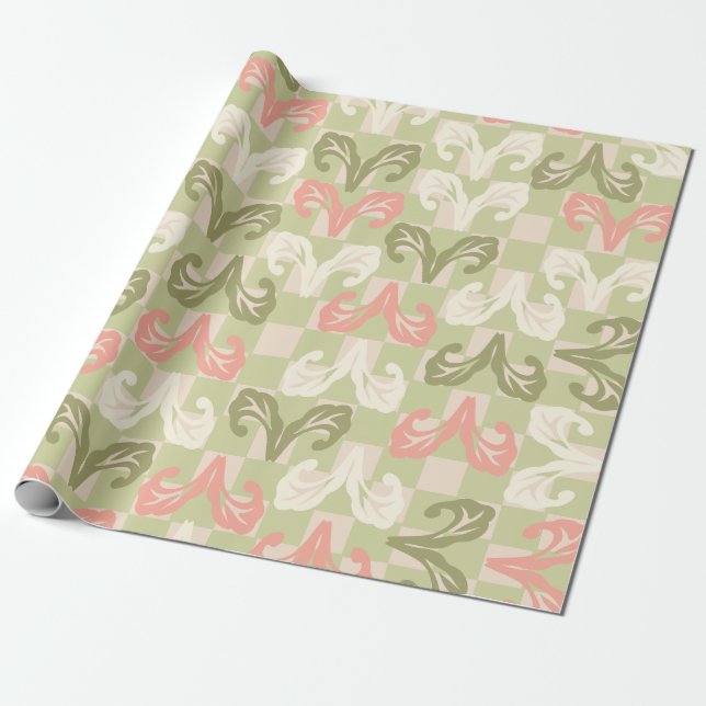 Papel de embrulho de presente Checker Leaf (Desenrolado)