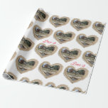 Papel de embrulho de presente com cisne no coração<br><div class="desc">Um belo par de cisnes rodeados por um coração marrom decora este papel de embrulho de presente "O Amor É... "</div>
