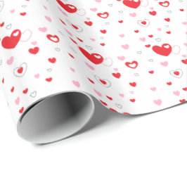 Papel de embrulho de presente com design de coraçõ