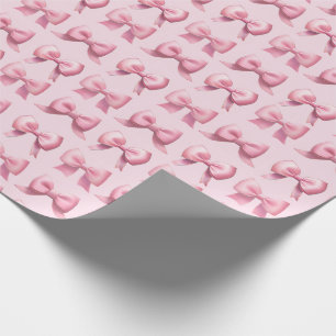 Papel de embrulho de presente com laço rosa