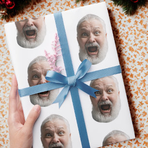 Papel de embrulho de presente com rosto personaliz