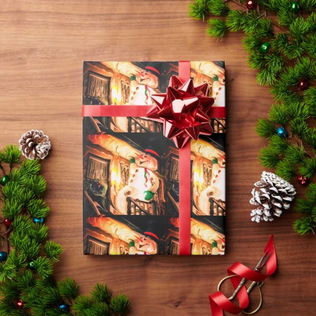 Papel de embrulho de presente congelado Design de  (Presente de Natal)