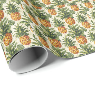 Papel de embrulho de presente de abacaxi tropical