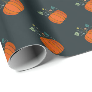 Papel de embrulho de presente de abóbora de Hallow