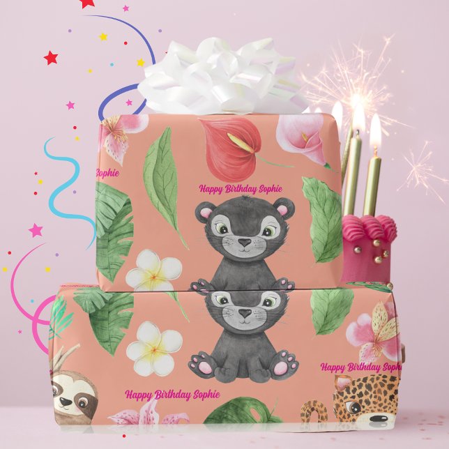 Papel de embrulho de presente de aniversário infan (Criador carregado)