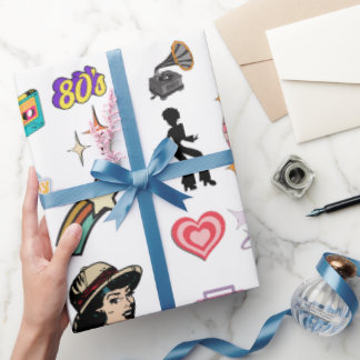 papel de embrulho de presente de aniversário retrô