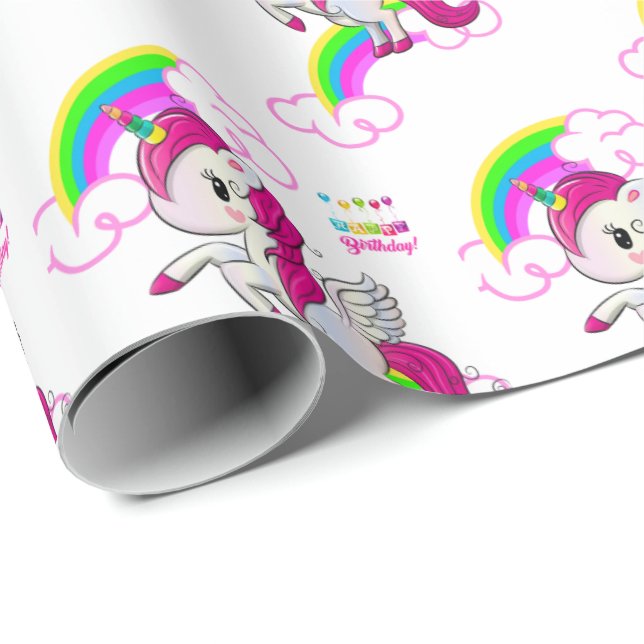 Papel de embrulho de presente de aniversário Unicó (Ponta do rolo)