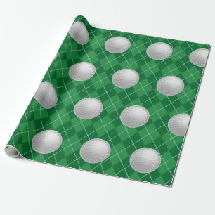 Papel de embrulho de presente de bola de golfe