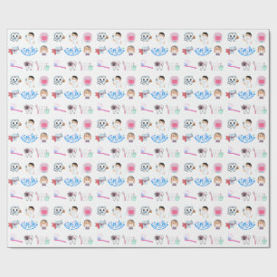 Papel de embrulho de presente de cuidados dentário
