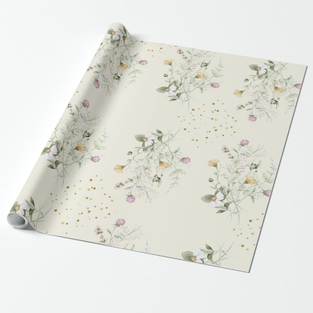 Papel de embrulho de presente de flor silvestre de (Desenrolado)