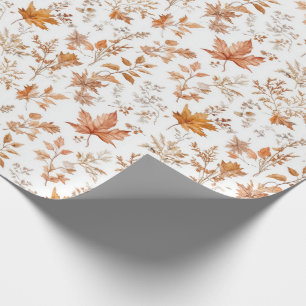 Papel de embrulho de presente de folhas de outono