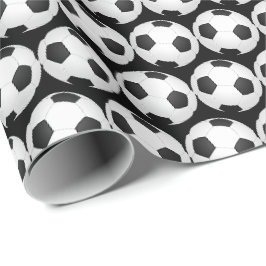 Papel de embrulho de presente de futebol