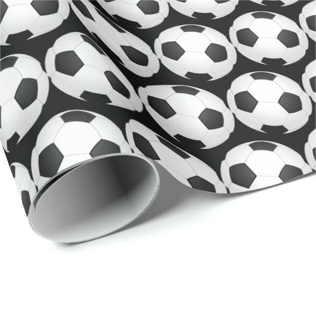 Papel de embrulho de presente de futebol (Ponta do rolo)