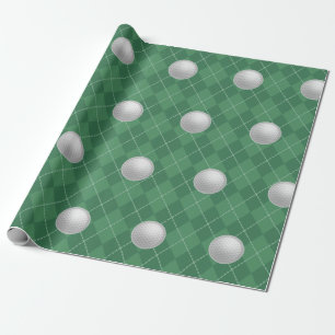 Papel de embrulho de presente de golfe