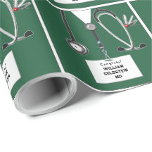 Papel de embrulho de presente de médico