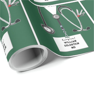 Papel de embrulho de presente de médico