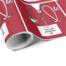 Papel de embrulho de presente de médico