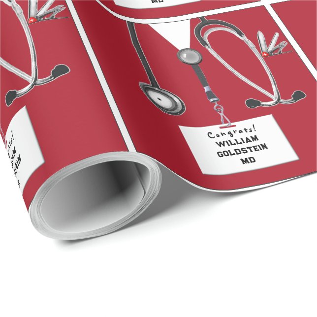 Papel de embrulho de presente de médico (Ponta do rolo)