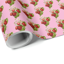 Papel de embrulho de presente de morango Morangos