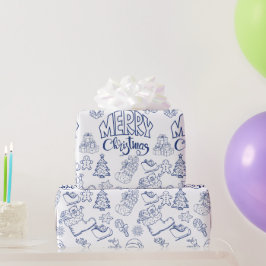 Papel de embrulho de presente de Natal Azul