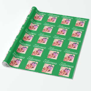 Papel de embrulho de presente de Natal com foto pe