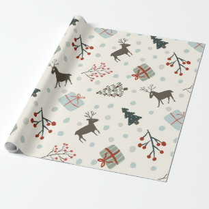 Papel de embrulho de presente de Natal com renas, 