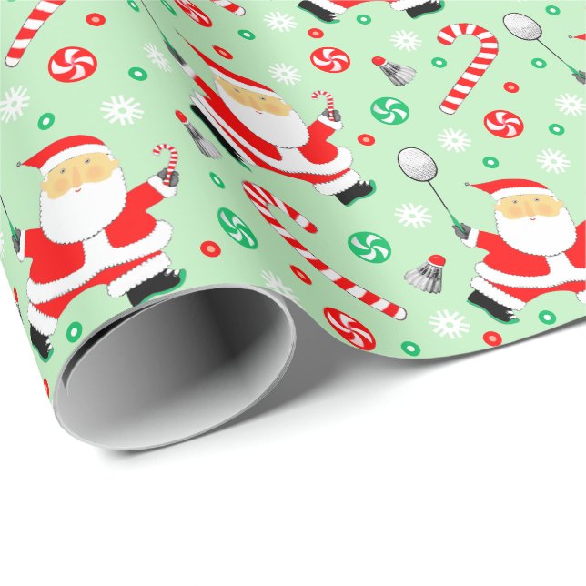 Papel de embrulho de presente de Natal de badminto (Ponta do rolo)