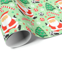 Papel de embrulho de presente de Natal de futebol