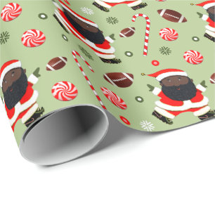 Papel de embrulho de presente de Natal de futebol