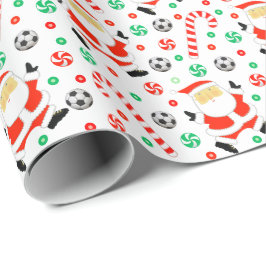Papel de embrulho de presente de Natal de futebol