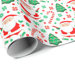 Papel de embrulho de presente de Natal de golfe de