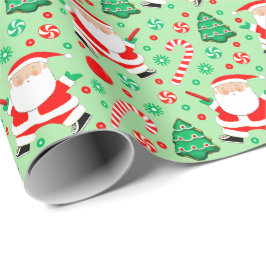 Papel de embrulho de presente de Natal de golfe de