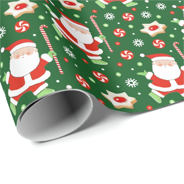 Papel de embrulho de presente de Natal de hóquei e (Ponta do rolo)