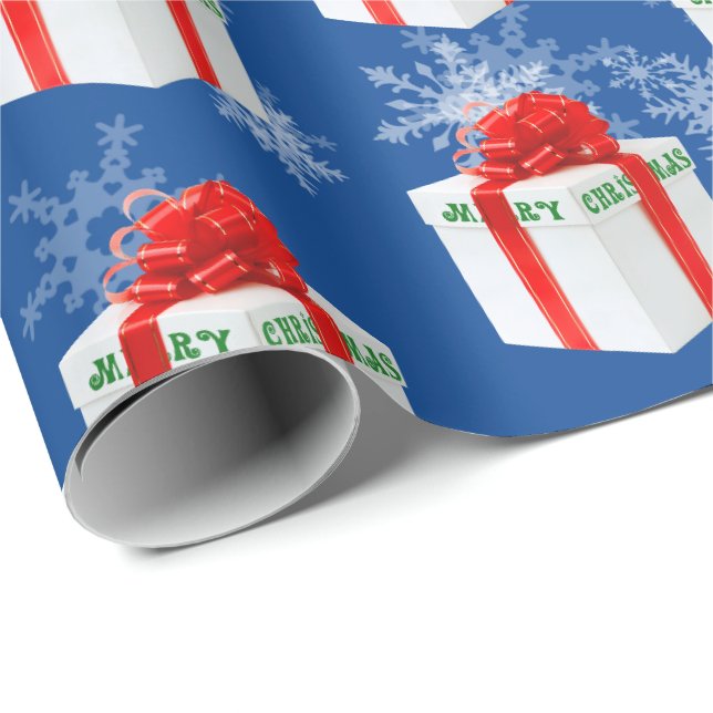 Papel de embrulho de presente de Natal e flocos de (Ponta do rolo)