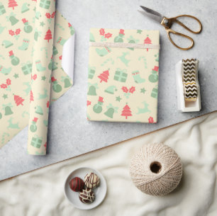 Papel de embrulho de presente de Natal para Retro