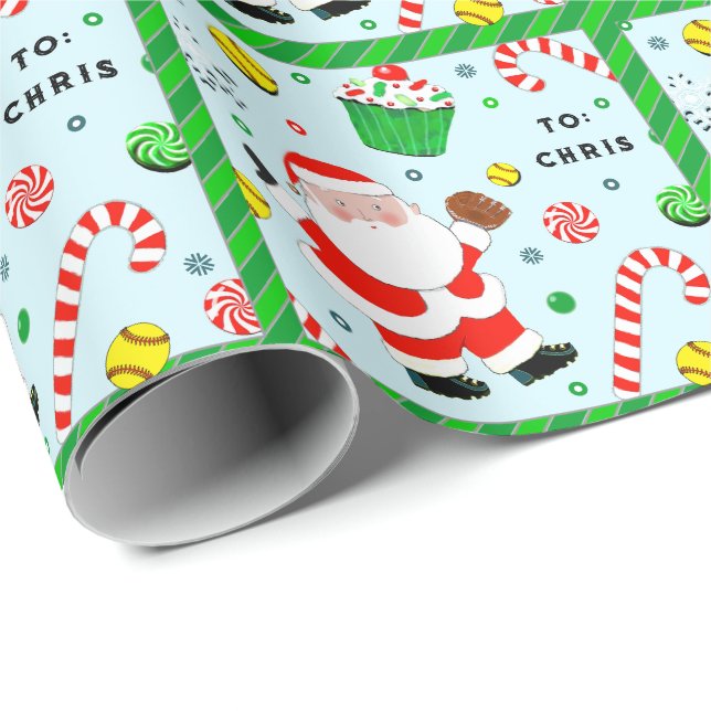 Papel de embrulho de presente de Natal personaliza (Ponta do rolo)