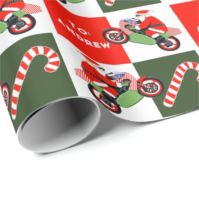 Papel de embrulho de presente de Natal personaliza (Ponta do rolo)