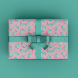 Papel de embrulho de presente de Natal Pink Mint P