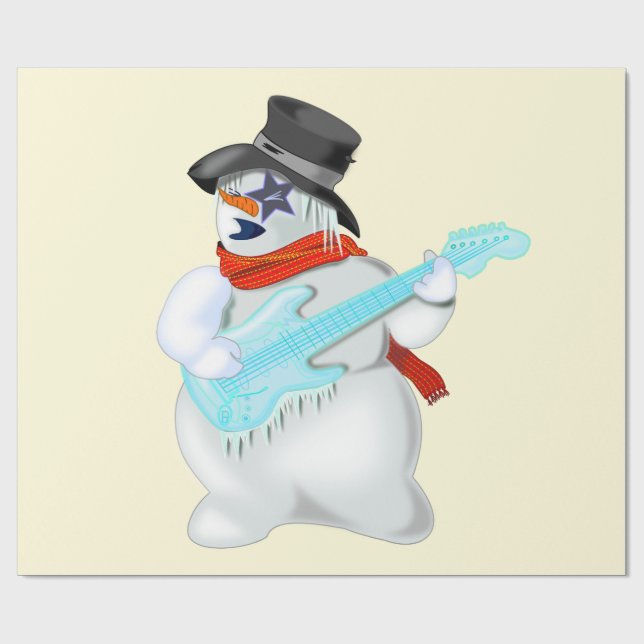 Papel de embrulho de presente de Natal Snowman com (Aberto)