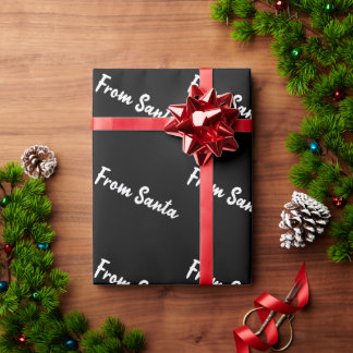 Papel de embrulho de presente de Papai Noel preto